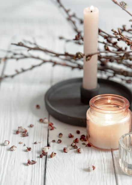 Творческий мастер-класс по изготовлению подставки из гипса и ароматической свечи