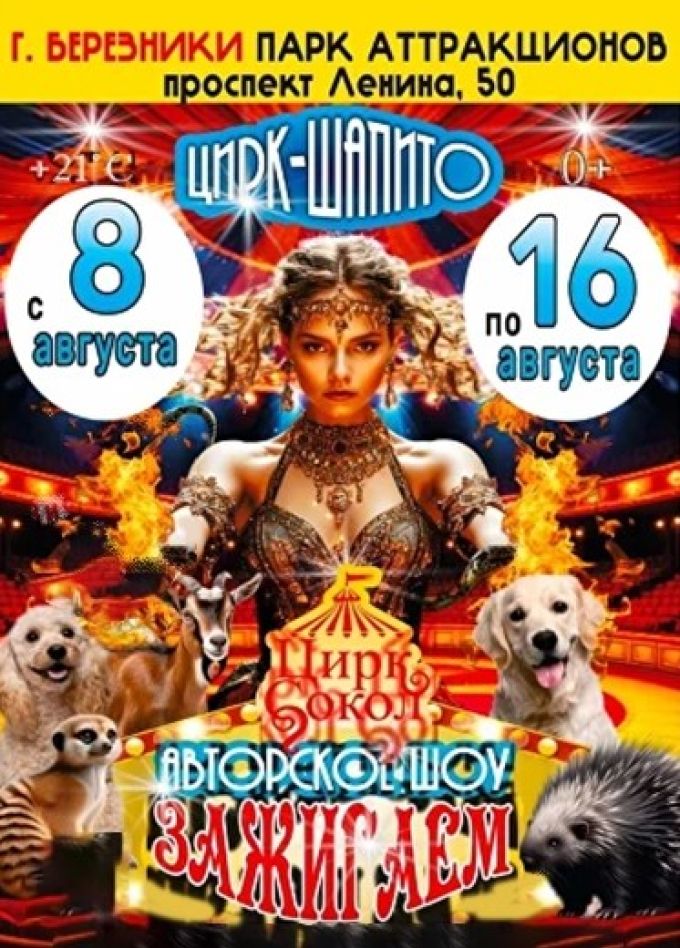Цирк-шапито «Сокол». Шоу «Зажигаем», Березники